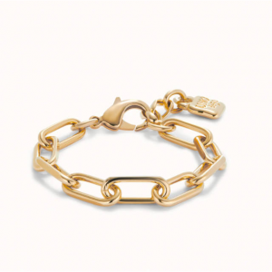 UNOde50 Paper clip link bracelet with padlock