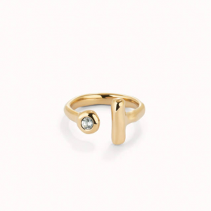 UNOde50 Open ring with white topaz