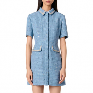 Maje 亮片缀饰粗花呢短款连衣裙