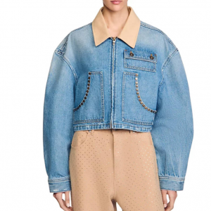 Sandro 铆钉牛仔夹克