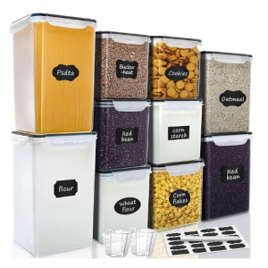 VERONES Large Tall Airtight Food Storage Containers, 10 PACK @ Amazon