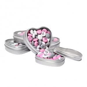 Silver Heart Favor Tins