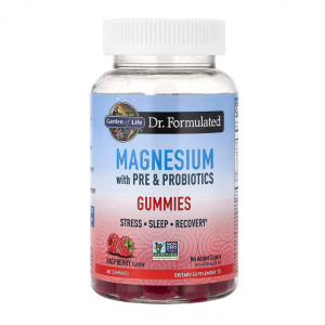 Garden of Life, Magnesium with Pre & Probiotics Gummies, Raspberry , 60 Gummies