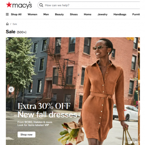 Macy's秋季大促精选时尚和家居产品低至4折+额外7折，$31入CK男士西服等