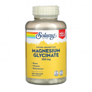 Solaray, High Absorption甘氨酸鎂，350 毫克，120 粒素食膠囊
