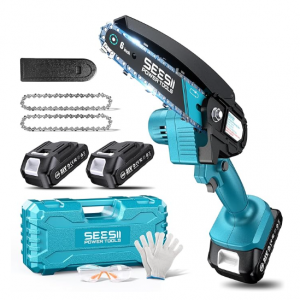 Seesii Mini Chainsaw, 6-inch Mini Chainsaw Cordless, Handheld Electric Power Chain Saw