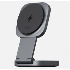 AUKEY - AUKEY LC-MC211 MagFusion L Qi2 二合一可折叠磁吸快速无线充电底座，现价$59.99