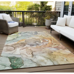 Machine Washable Indoor/ Outdoor Chantille Watercolor Rug - 2'6" x 3'10" - Beige