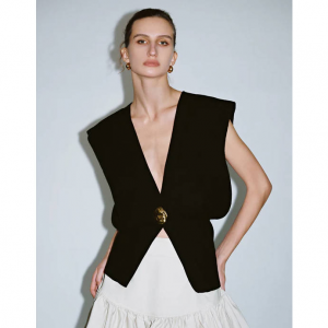 Urban Revivo 无袖针织V领开衫