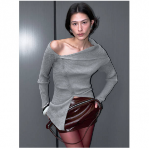 Urban Revivo 单肩紧身针织T恤