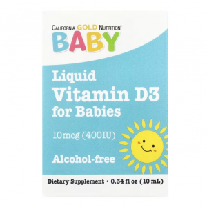 California Gold Nutrition, 婴儿维生素 D3 滴剂，10 微克（400 国际单位），0.34 液量盎司（10 毫升）
