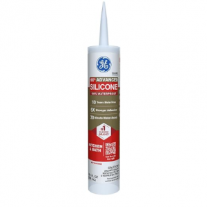 GE Advanced Silicone Caulk for Kitchen & Bathroom, Clear, 10 fl oz Cartridge, 1 Pack @ Amazon