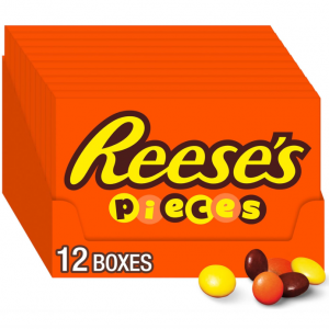 REESE'S PIECES Peanut Butter in a Crunchy Shell, Candy Boxes, 4 oz (12 Count) @ Amazon