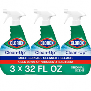 Clorox Clean-Up Multi-Surface Cleaner with Bleach, Original, Spray Bottle, 32 Fl Oz., Pack of 3