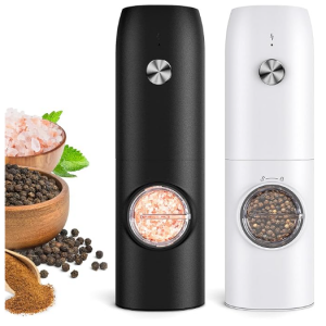 FRTONYI Electric Salt and Pepper Grinder Set (2 Pack,Black+White) @ Amazon