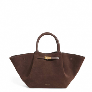 Demellier Brown 中号绒面革纽约托特包