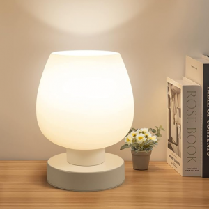 ONEWISH 暖白玻璃触控床头灯 @ Amazon