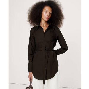 Banana Republic 棉质府绸束带束腰衬衫