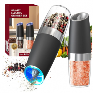 CIRCLE JOY Gravity Electric Salt and Pepper Grinder Set Automatic Salt and Pepper Grinder Set 