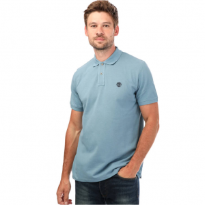 Timberland Pique Short Sleeve Polo in Blue