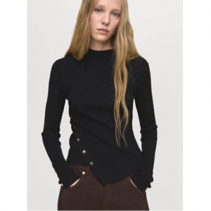 MANGO Asymmetrical sweater with buttons