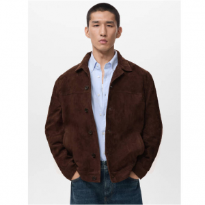 MANGO 100% leather jacket with pockets