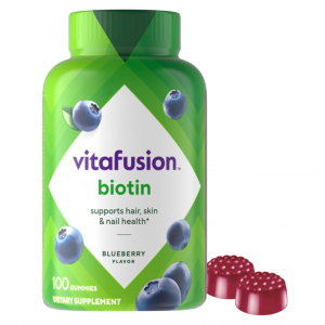 vitafusion Extra Strength Biotin Gummy Vitamins, Blueberry Flavored, 100 Count @ Amazon