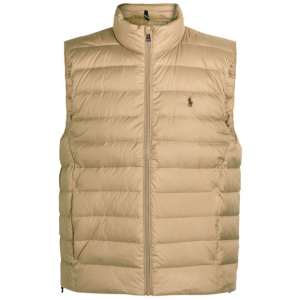 POLO RALPH LAUREN 徽标刺绣绗缝软壳羽绒背心