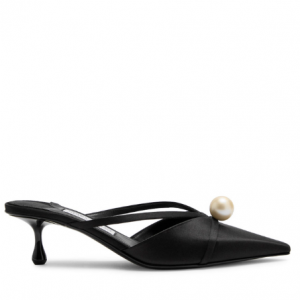 JIMMY CHOO Sana 50 人造珍珠缀饰缎面穆勒鞋
