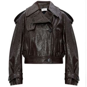 Sportmax 皮质效果束口袖短款夹克