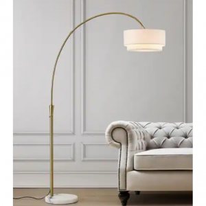 Carson Carrington Flam 81-inch Arch Floor Lamp - Brass - WhiteShade