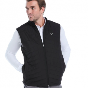 Mens Quilted Puffer Full Zip Golf Vest