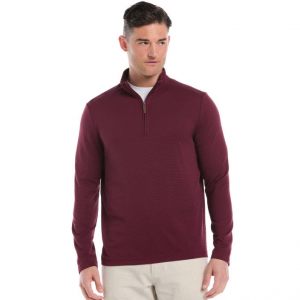 Cubavera Solid Textured 1/4 Zip Pullover Sweater