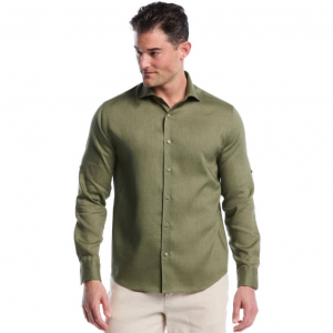 Cubavera Travelselect™ Linen-Blend Rolled Sleeve Shirt