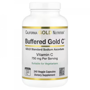 California Gold Nutrition, Buffered Gold C™, GOLD Standard Sodium Ascorbate (Vitamin C), 240 Veggi