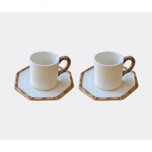 'Bamboo' coffee cup and saucer, set of two