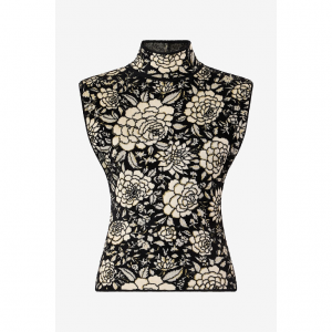Knitted Top With Jacquard Floral Pattern