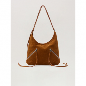 Zip-Up Suede Maxi Bag
