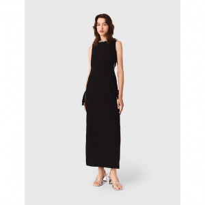 Jewel-collar maxi dress