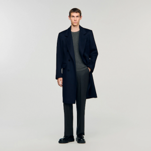 Double-breasted wool coat