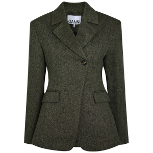 慕利双排扣棉混纺西装外套