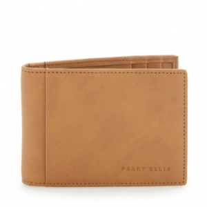 Tan Leather Money Clip Wallet
