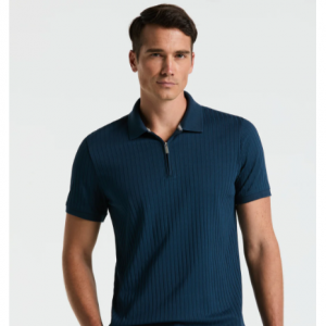 Ribbed Quarter Zip Polo