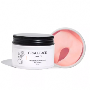 GRACE FACE Патчи тканевые увлажняющие для глаз с витамином C и экстрактом алоэ от отеков и мешков,