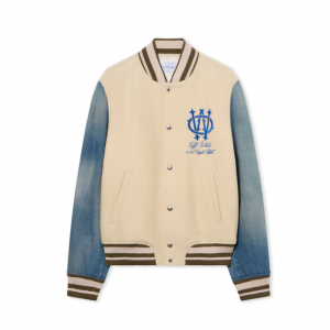 Gothic Wool Denim Varsity Jacket