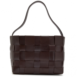 Woven mini leather tote