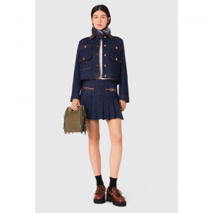 带衬里的短款牛仔裙