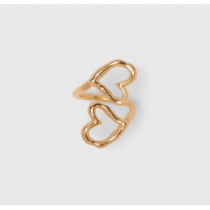 双层镀金心形戒指