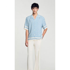 方形十字图案飘逸衬衫