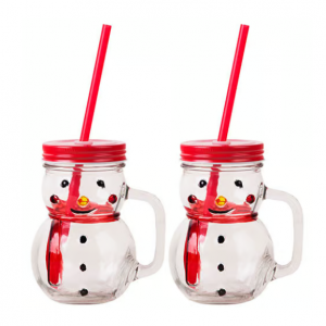 家居必备雪人吸管杯 - 2 件套